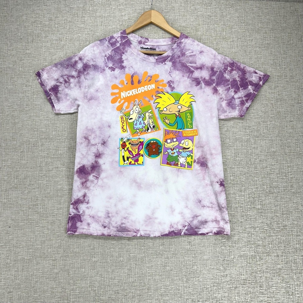 Nickelodeon‎ Shirt Mens Large Purple Tie Dye Rocko Arnold Cartoon Graphic Tee